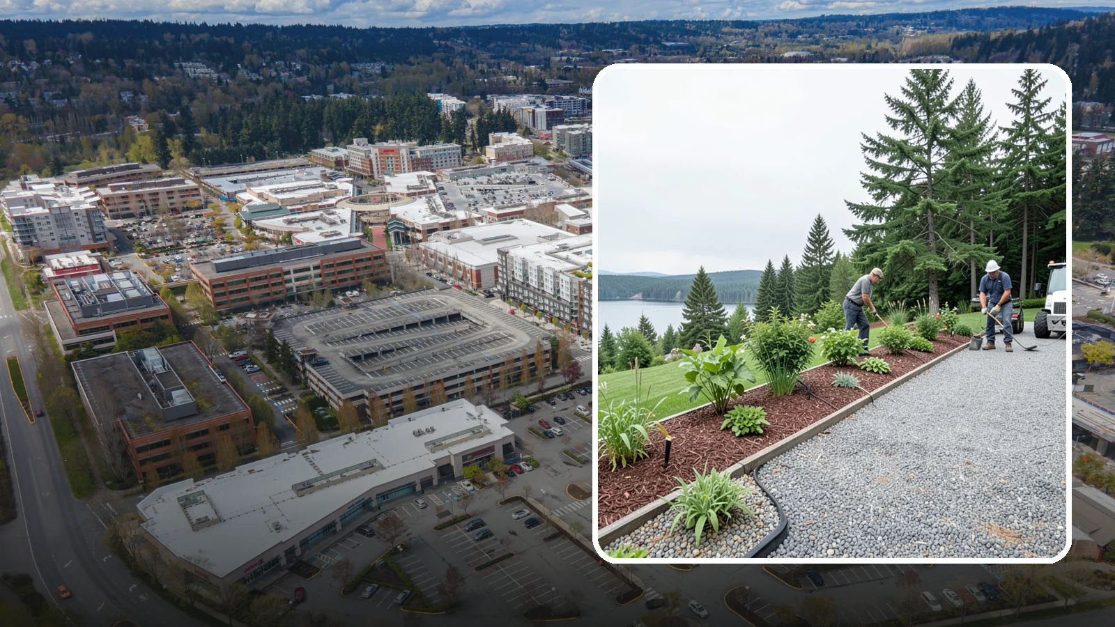 Pea Gravel Installation in Redmond, King County, WA - Smooth, rounded 3/8-inch stone that gives Puget Sound pathways and patios a soft, walkable finish.