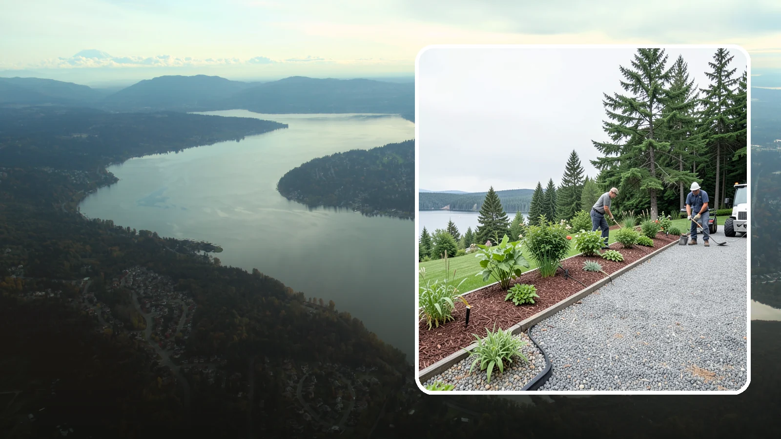 Pea Gravel Installation in Sammamish, King County, WA - Smooth, rounded 3/8-inch stone that gives Puget Sound pathways and patios a soft, walkable finish.