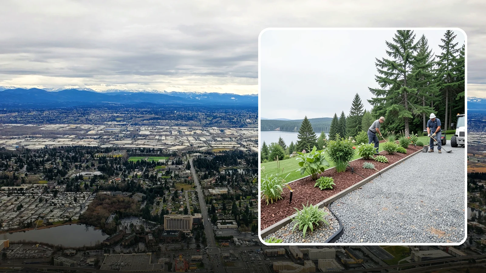 Pea Gravel Installation in SeaTac, King County, WA - Smooth, rounded 3/8-inch stone that gives Puget Sound pathways and patios a soft, walkable finish.