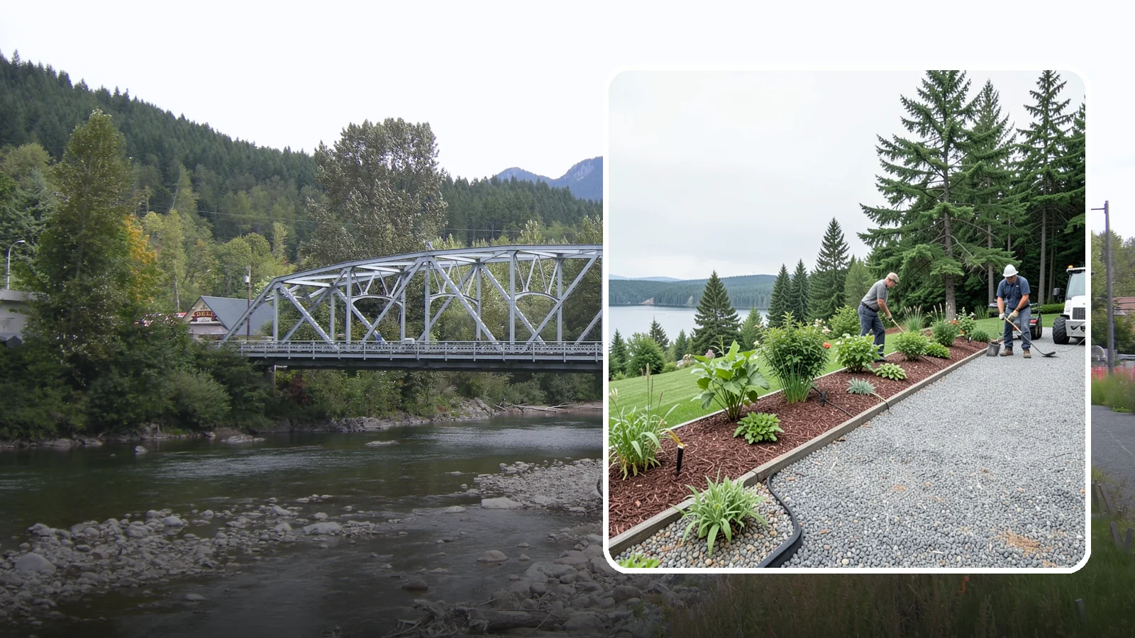 Pea Gravel Installation in Skykomish, King County, WA - Smooth, rounded 3/8-inch stone that gives Puget Sound pathways and patios a soft, walkable finish.