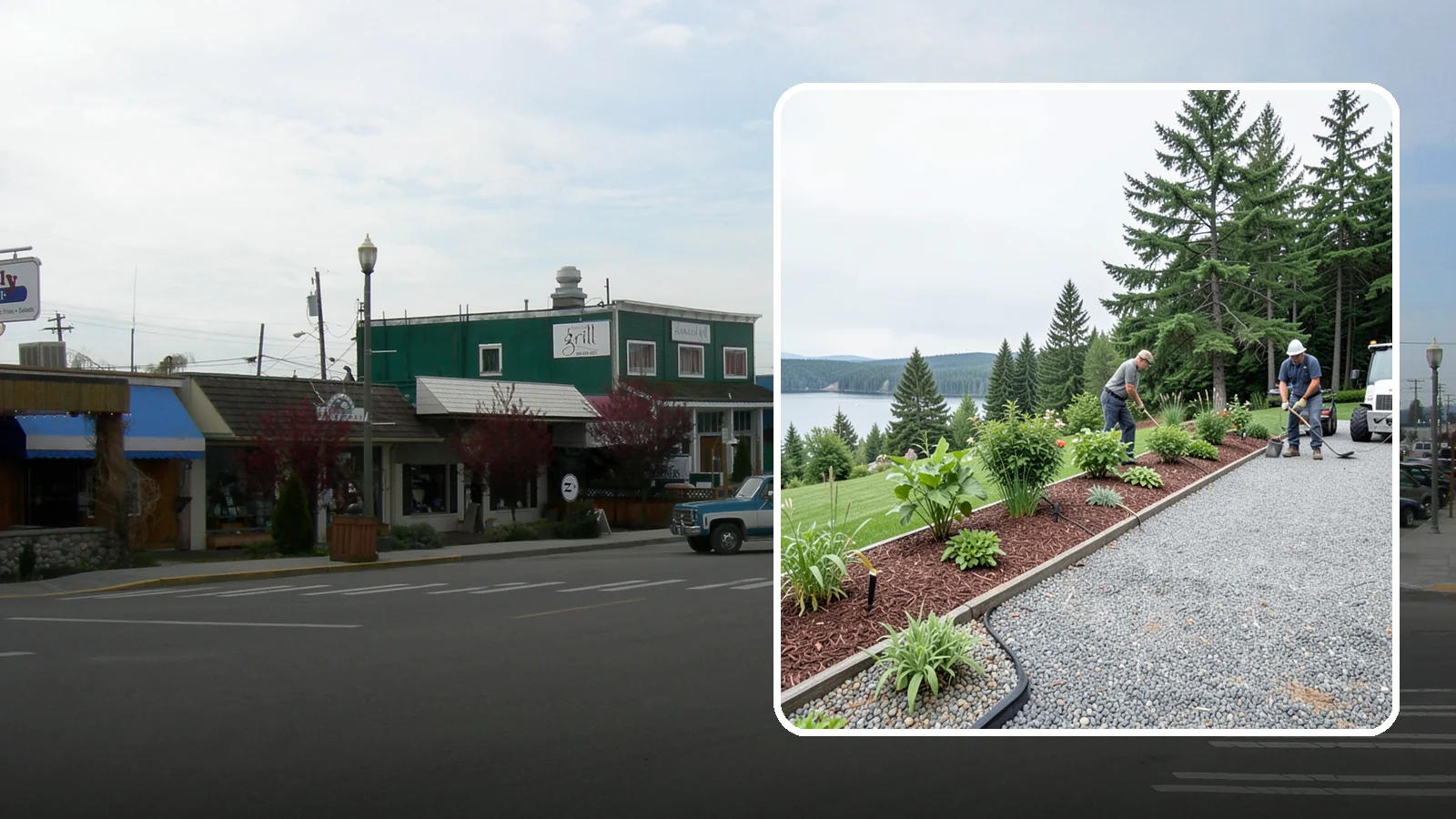 Pea Gravel Installation in Stanwood, Snohomish County, WA - Smooth, rounded 3/8-inch stone that gives Puget Sound pathways and patios a soft, walkable finish.