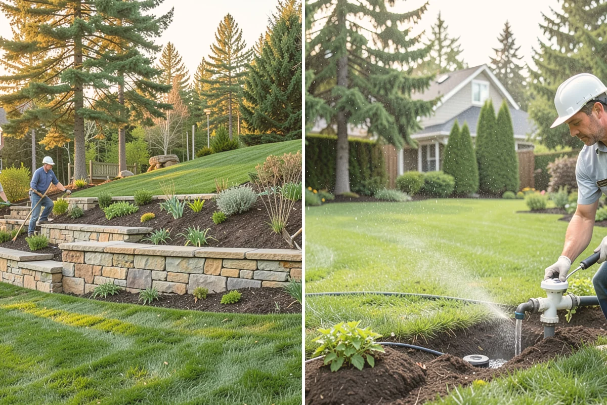 Pea Gravel Installation in Stanwood, Snohomish County, WA - Grade and slope the area for positive drainage away from structures