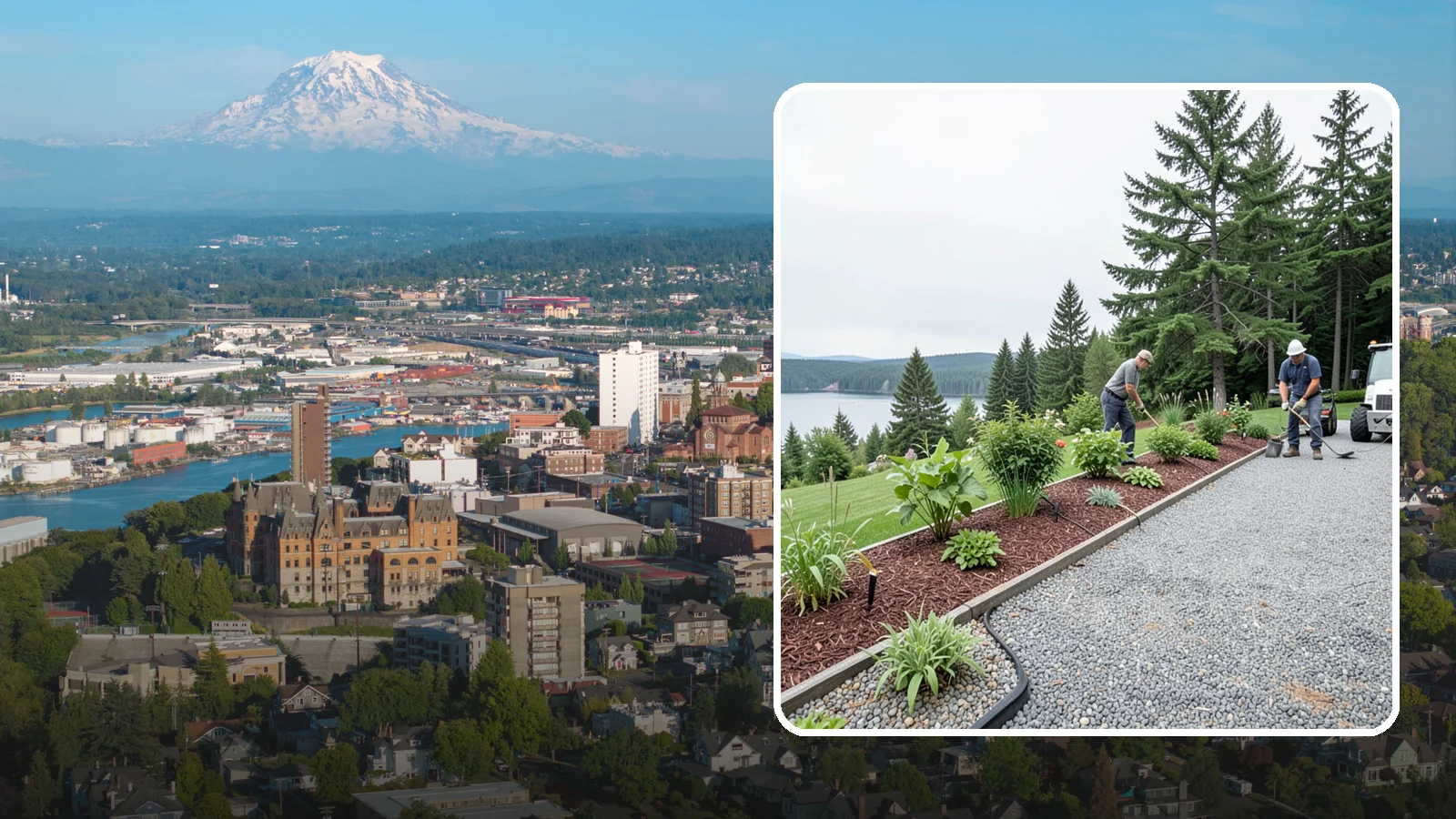 Pea Gravel Installation in Tacoma, Pierce County, WA - Smooth, rounded 3/8-inch stone that gives Puget Sound pathways and patios a soft, walkable finish.