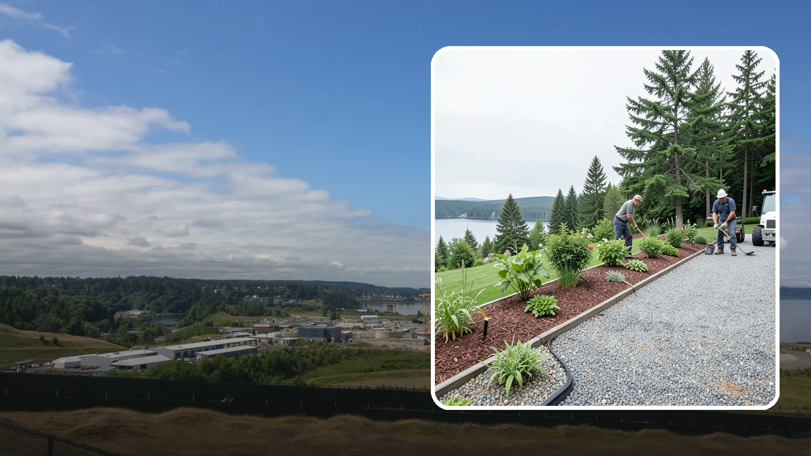 Pea Gravel Installation in University Place, Pierce County, WA - Smooth, rounded 3/8-inch stone that gives Puget Sound pathways and patios a soft, walkable finish.
