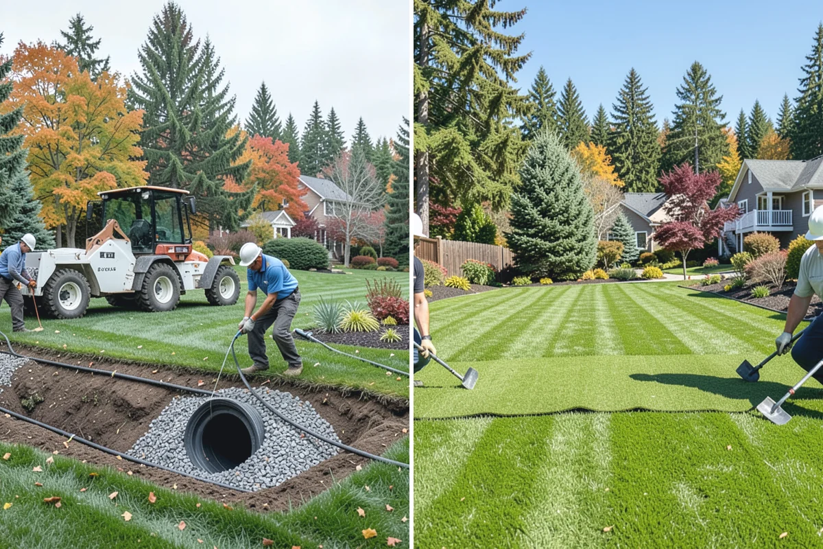 Pea Gravel Installation in Wilkeson, Pierce County, WA - Grade and slope the area for positive drainage away from structures