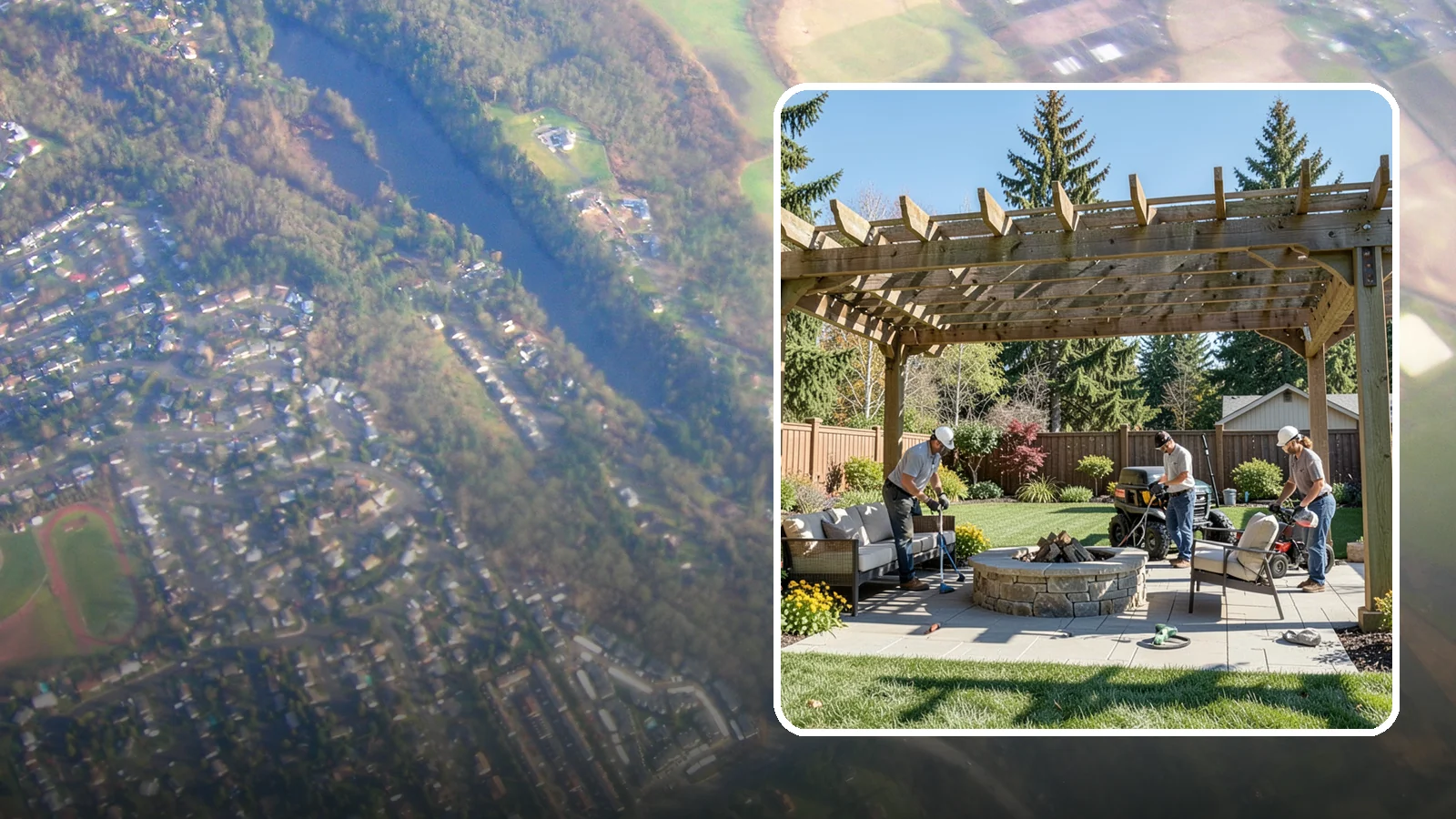 Pergola Installation in Algona, King County, WA - Custom pergolas that define patios, provide partial shade, and add architectural beauty overhead.
