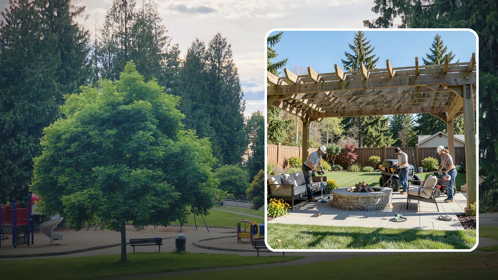 Pergola Installation in Bonney Lake, Pierce County, WA - Custom pergolas that define patios, provide partial shade, and add architectural beauty overhead.