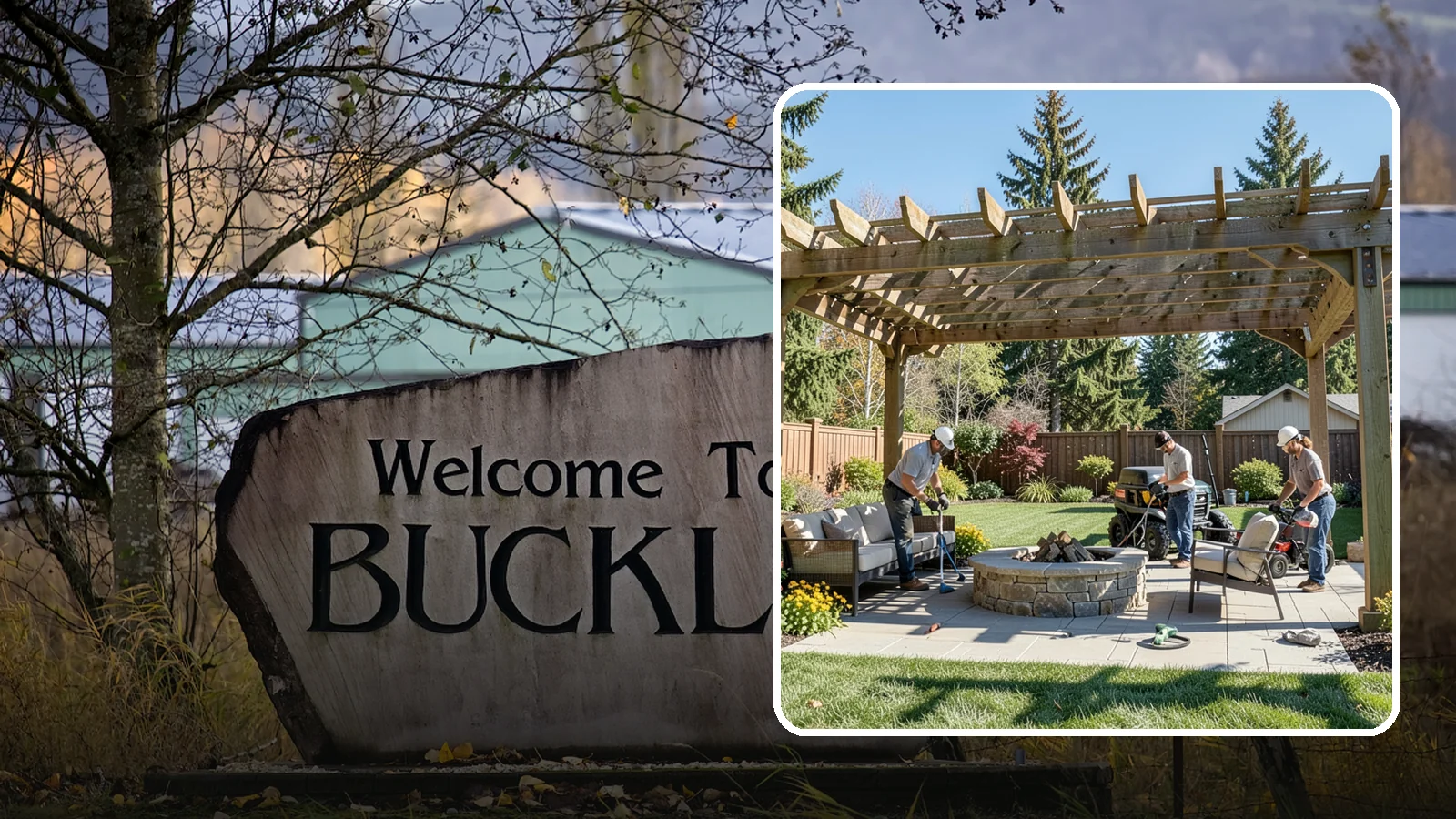 Pergola Installation in Buckley, Pierce County, WA - Custom pergolas that define patios, provide partial shade, and add architectural beauty overhead.