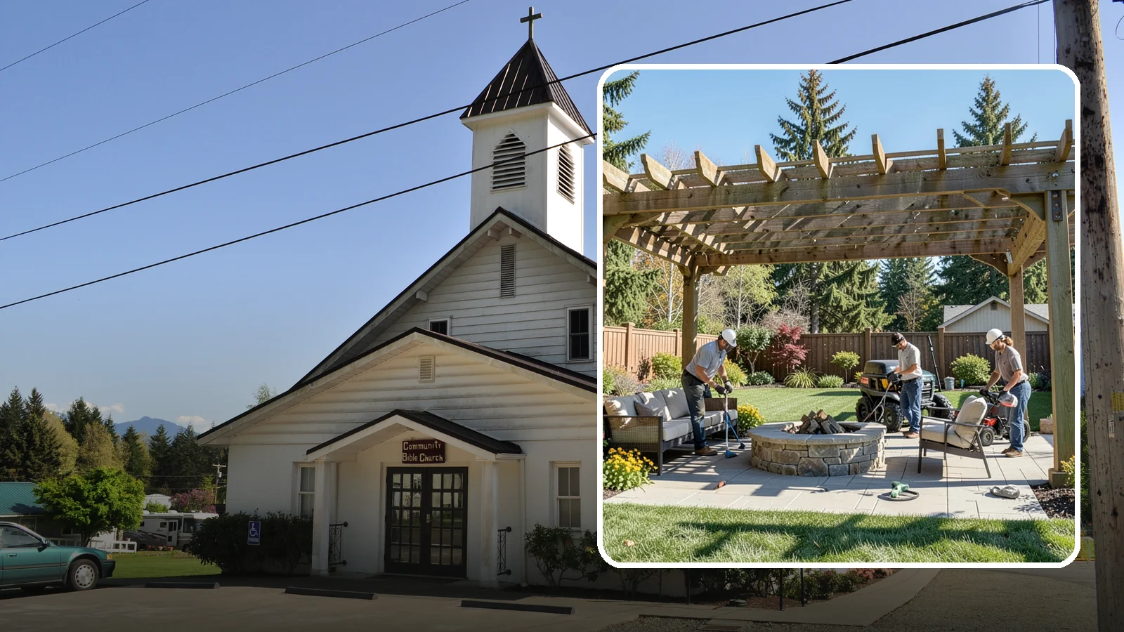 Pergola Installation in Concrete, Skagit County, WA - Custom pergolas that define patios, provide partial shade, and add architectural beauty overhead.