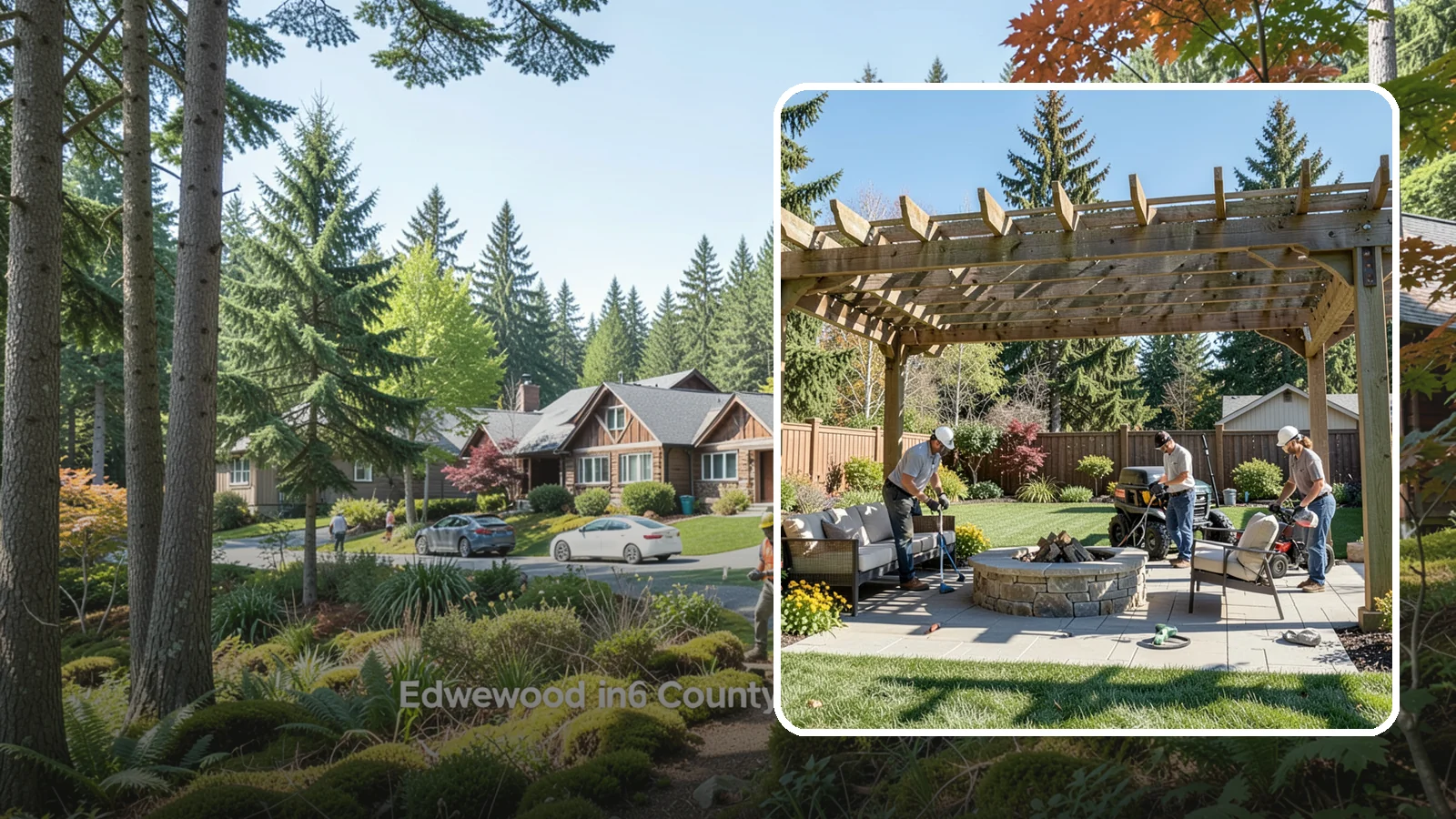 Pergola Installation in Edgewood, Pierce County, WA - Custom pergolas that define patios, provide partial shade, and add architectural beauty overhead.