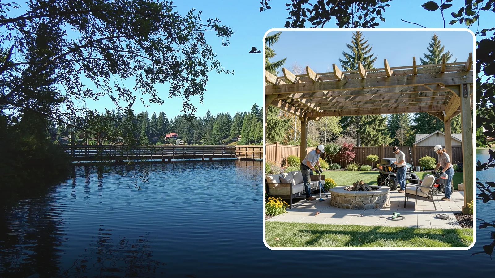 Pergola Installation in Federal Way, King County, WA - Custom pergolas that define patios, provide partial shade, and add architectural beauty overhead.