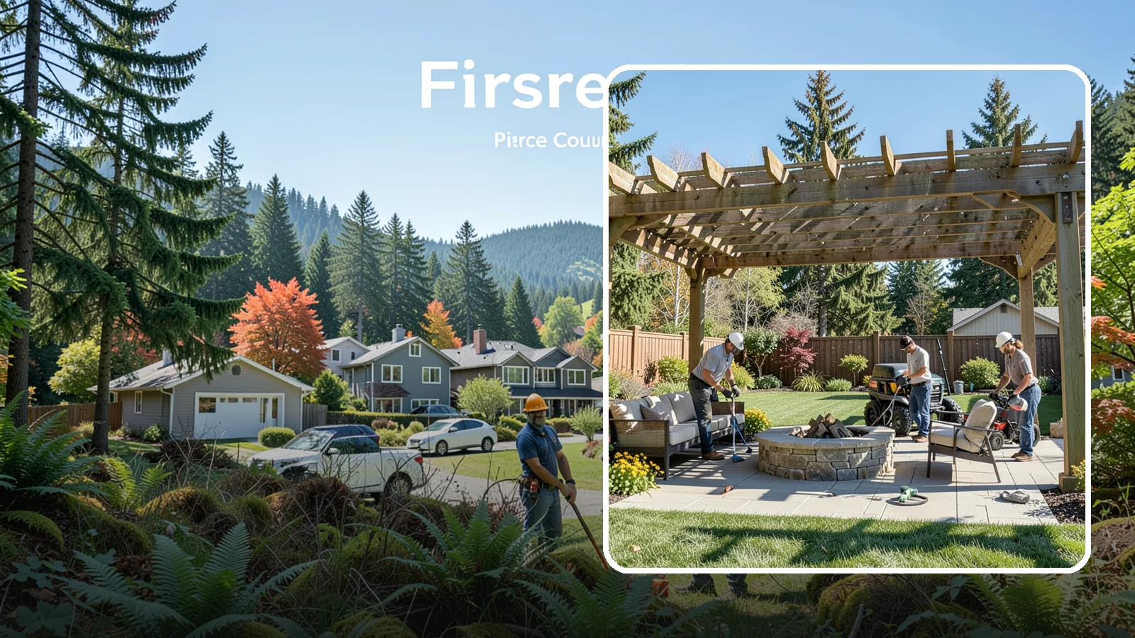 Pergola Installation in Fircrest, Pierce County, WA - Custom pergolas that define patios, provide partial shade, and add architectural beauty overhead.