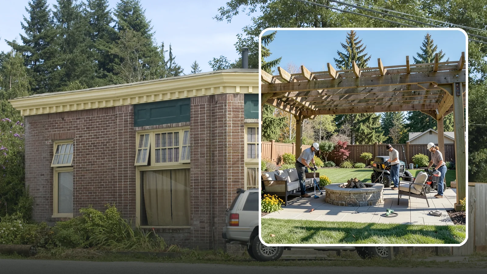 Pergola Installation in Hamilton, Skagit County, WA - Custom pergolas that define patios, provide partial shade, and add architectural beauty overhead.