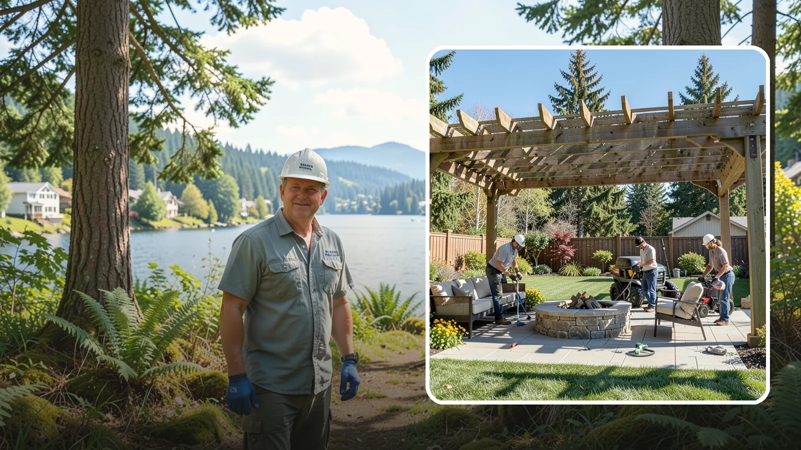 Pergola Installation in Milton, King County, WA - Custom pergolas that define patios, provide partial shade, and add architectural beauty overhead.