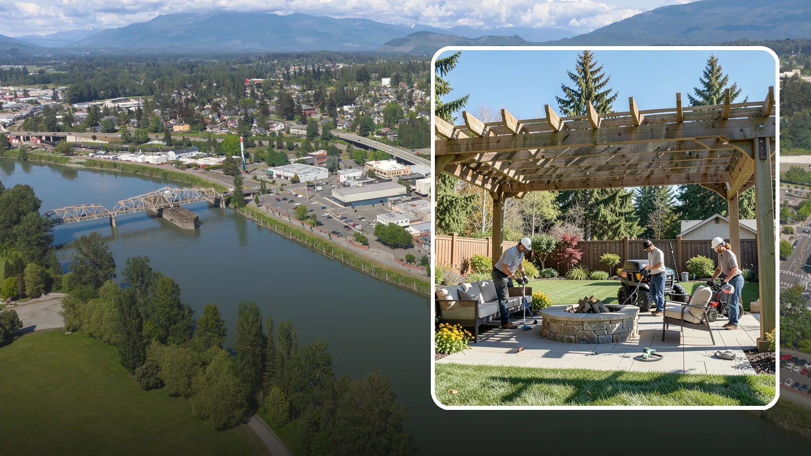 Pergola Installation in Mount Vernon, Skagit County, WA - Custom pergolas that define patios, provide partial shade, and add architectural beauty overhead.