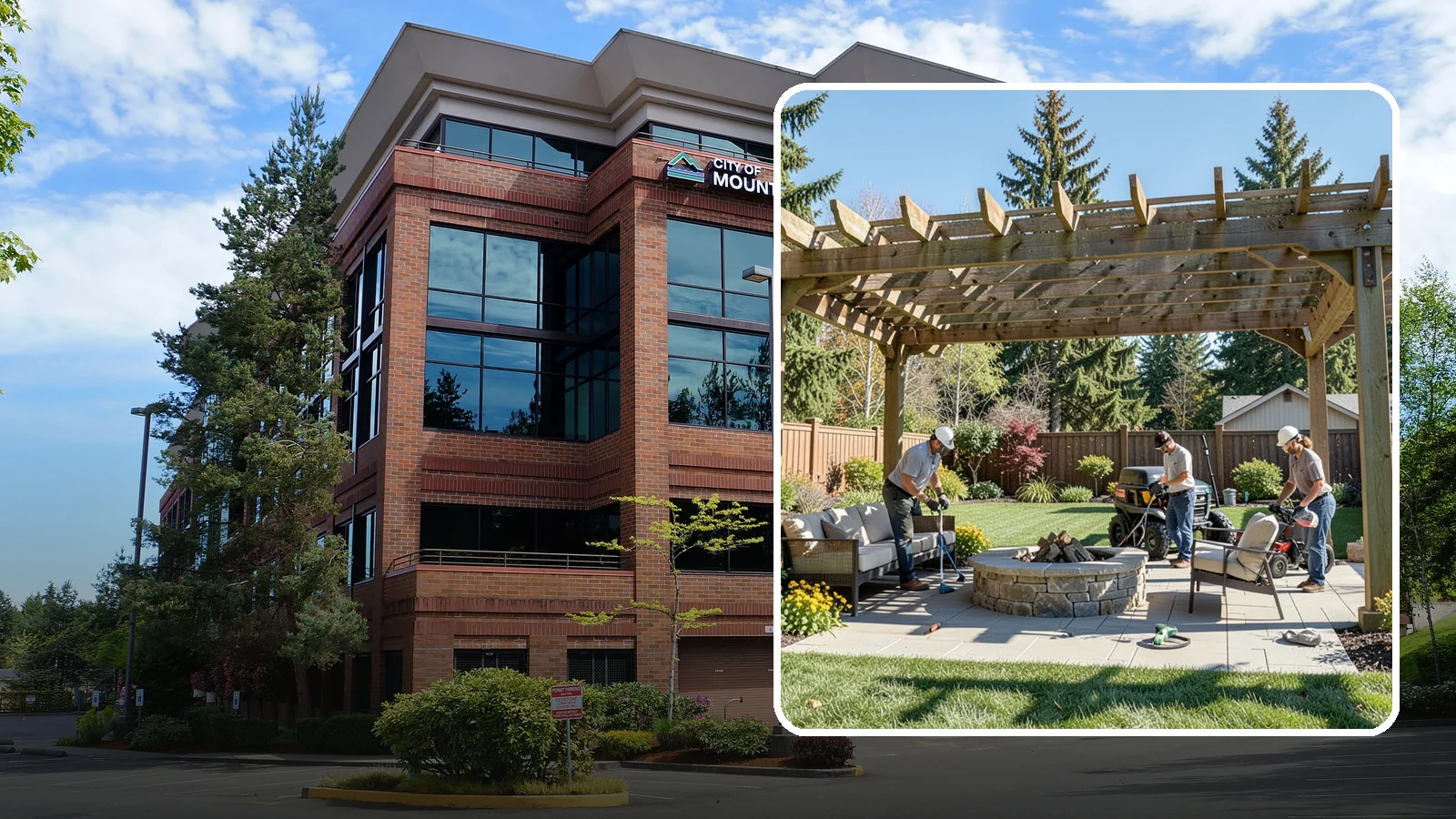 Pergola Installation in Mountlake Terrace, Snohomish County, WA - Custom pergolas that define patios, provide partial shade, and add architectural beauty overhead.