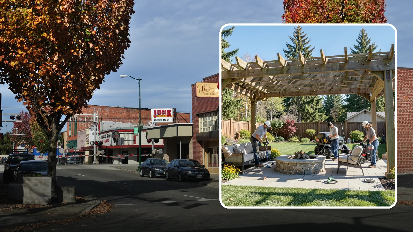 Pergola Installation in Puyallup, Pierce County, WA - Custom pergolas that define patios, provide partial shade, and add architectural beauty overhead.