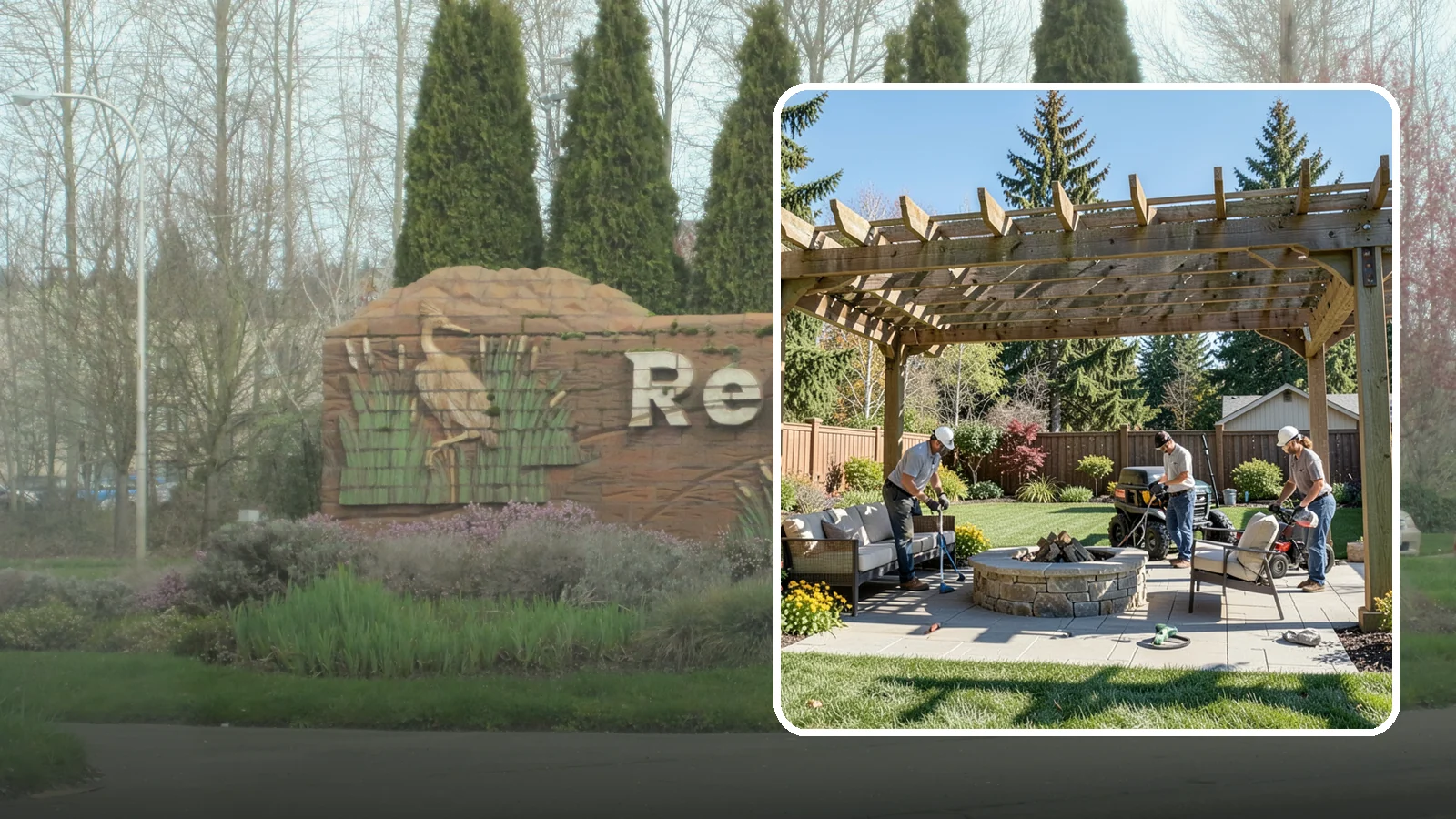 Pergola Installation in Renton, King County, WA - Custom pergolas that define patios, provide partial shade, and add architectural beauty overhead.