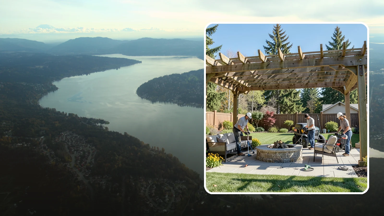 Pergola Installation in Sammamish, King County, WA - Custom pergolas that define patios, provide partial shade, and add architectural beauty overhead.