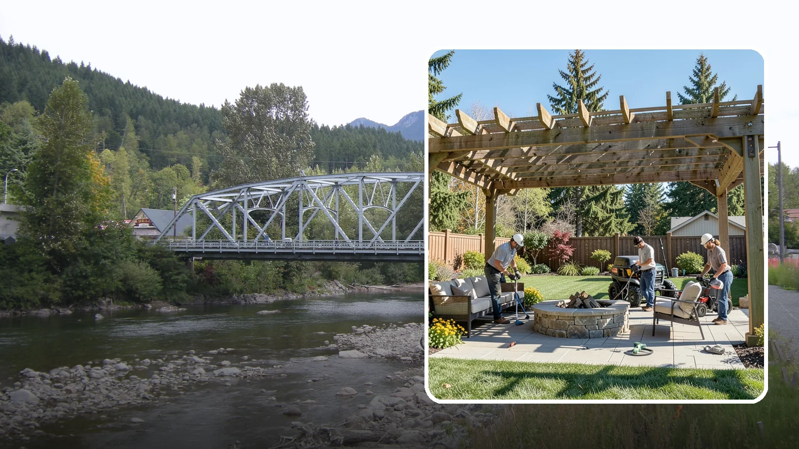 Pergola Installation in Skykomish, King County, WA - Custom pergolas that define patios, provide partial shade, and add architectural beauty overhead.