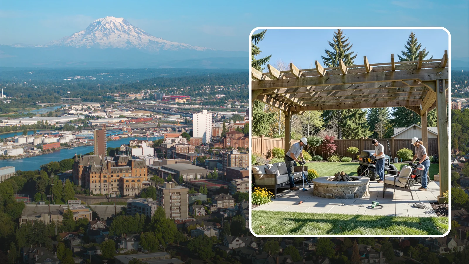 Pergola Installation in Tacoma, Pierce County, WA - Custom pergolas that define patios, provide partial shade, and add architectural beauty overhead.
