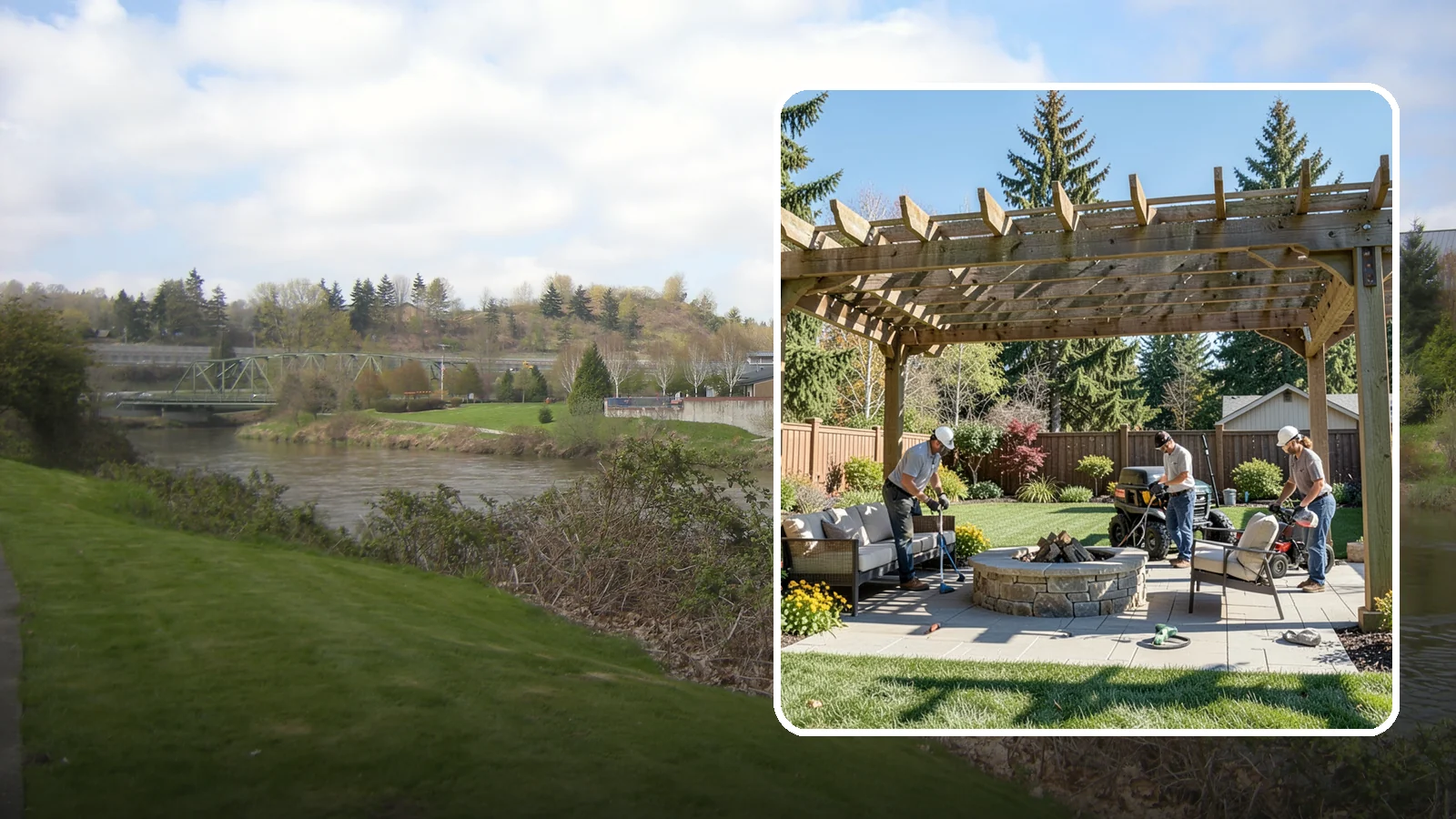 Pergola Installation in Tukwila, King County, WA - Custom pergolas that define patios, provide partial shade, and add architectural beauty overhead.