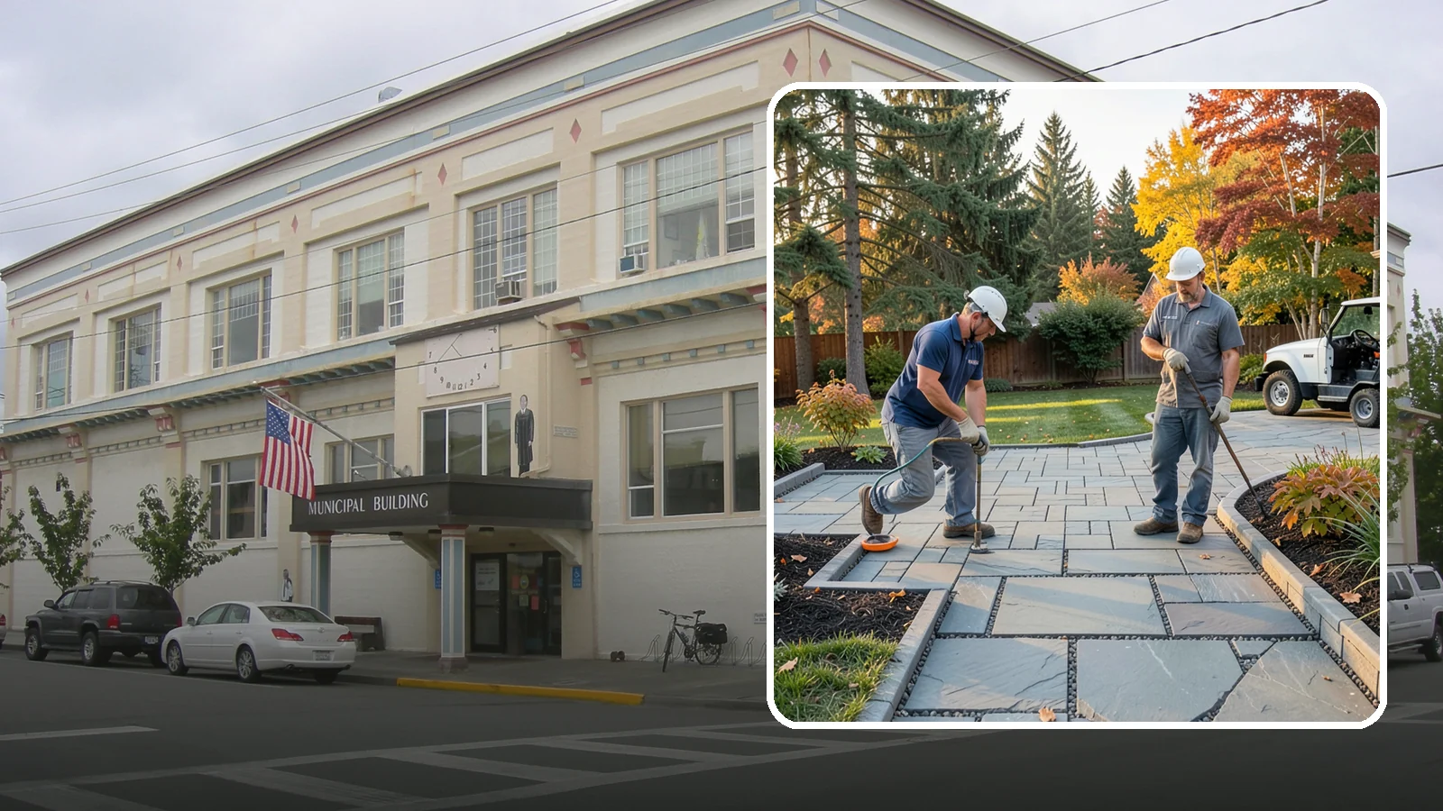 Permeable Paver Installation in Anacortes, Skagit County, WA - Permeable pavers with open-graded joints that let stormwater infiltrate on site, meeting Puget Sound drainage codes while...