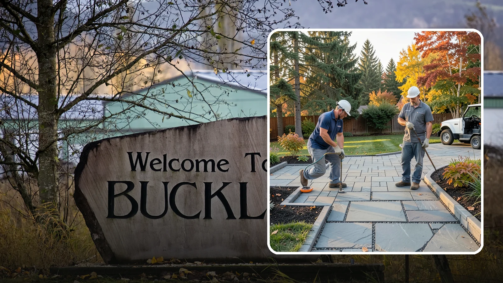 Permeable Paver Installation in Buckley, Pierce County, WA - Permeable pavers with open-graded joints that let stormwater infiltrate on site, meeting Puget Sound drainage codes while...