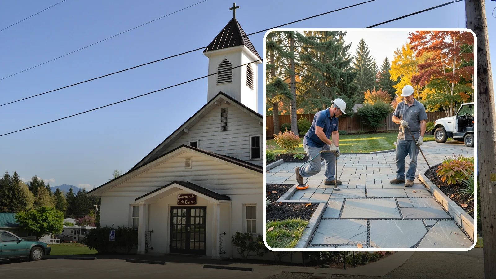 Permeable Paver Installation in Concrete, Skagit County, WA - Permeable pavers with open-graded joints that let stormwater infiltrate on site, meeting Puget Sound drainage codes while...