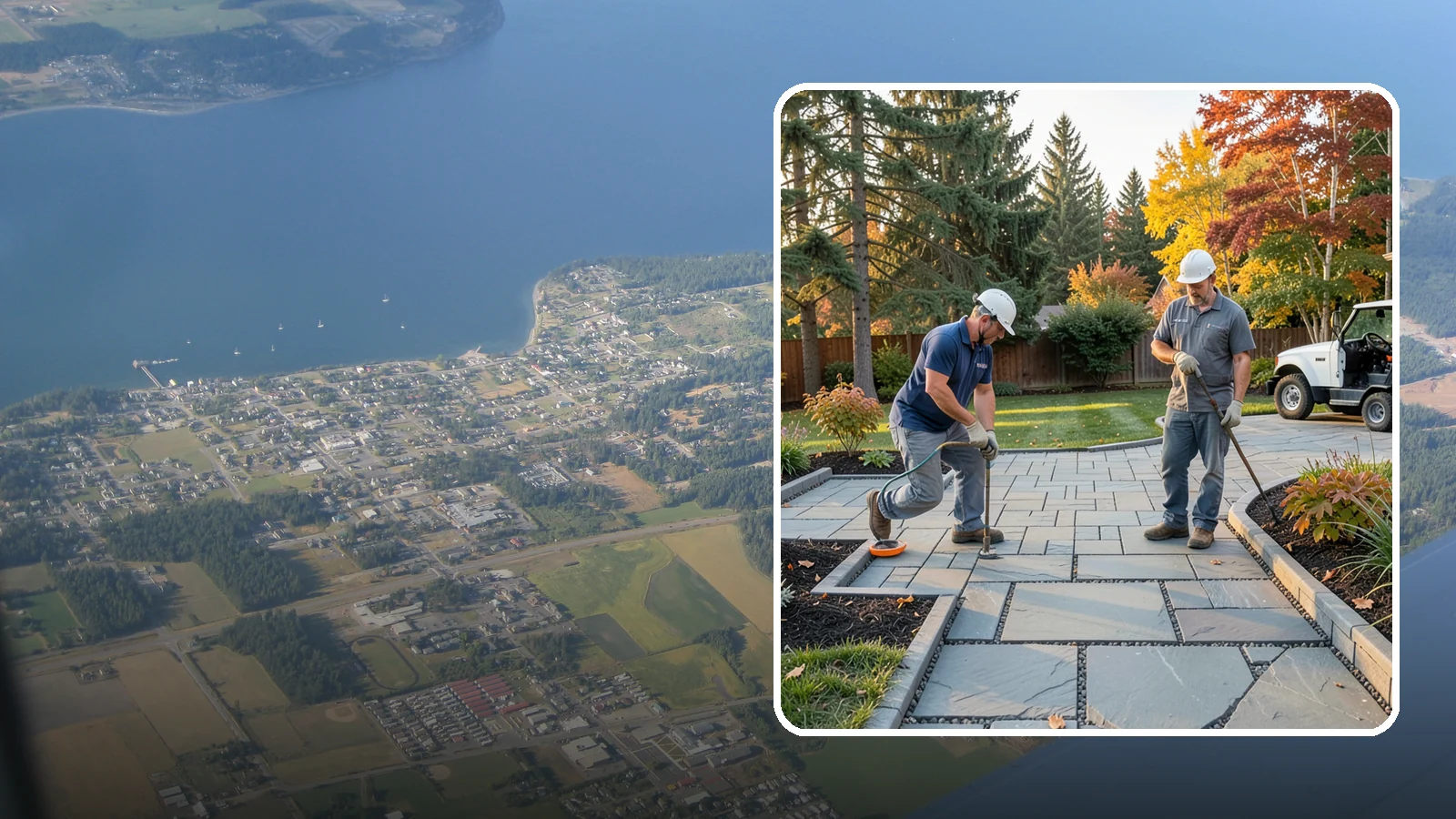 Permeable Paver Installation in Coupeville, Island County, WA - Permeable pavers with open-graded joints that let stormwater infiltrate on site, meeting Puget Sound drainage codes while...