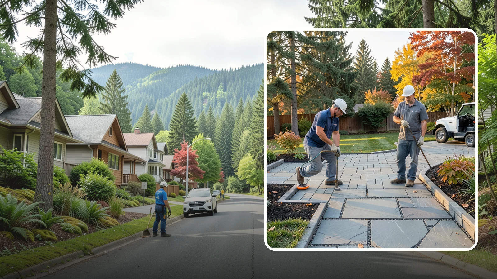Permeable Paver Installation in Darrington, Snohomish County, WA - Permeable pavers with open-graded joints that let stormwater infiltrate on site, meeting Puget Sound drainage codes while...