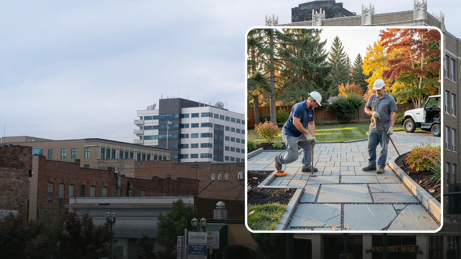 Permeable Paver Installation in Everett, Snohomish County, WA - Permeable pavers with open-graded joints that let stormwater infiltrate on site, meeting Puget Sound drainage codes while...