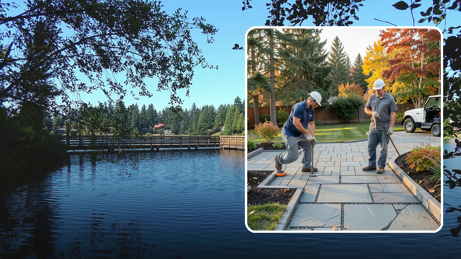 Permeable Paver Installation in Federal Way, King County, WA - Permeable pavers with open-graded joints that let stormwater infiltrate on site, meeting Puget Sound drainage codes while...