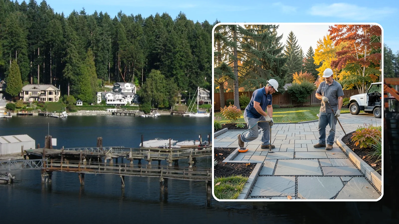 Permeable Paver Installation in Gig Harbor, Pierce County, WA - Permeable pavers with open-graded joints that let stormwater infiltrate on site, meeting Puget Sound drainage codes while...