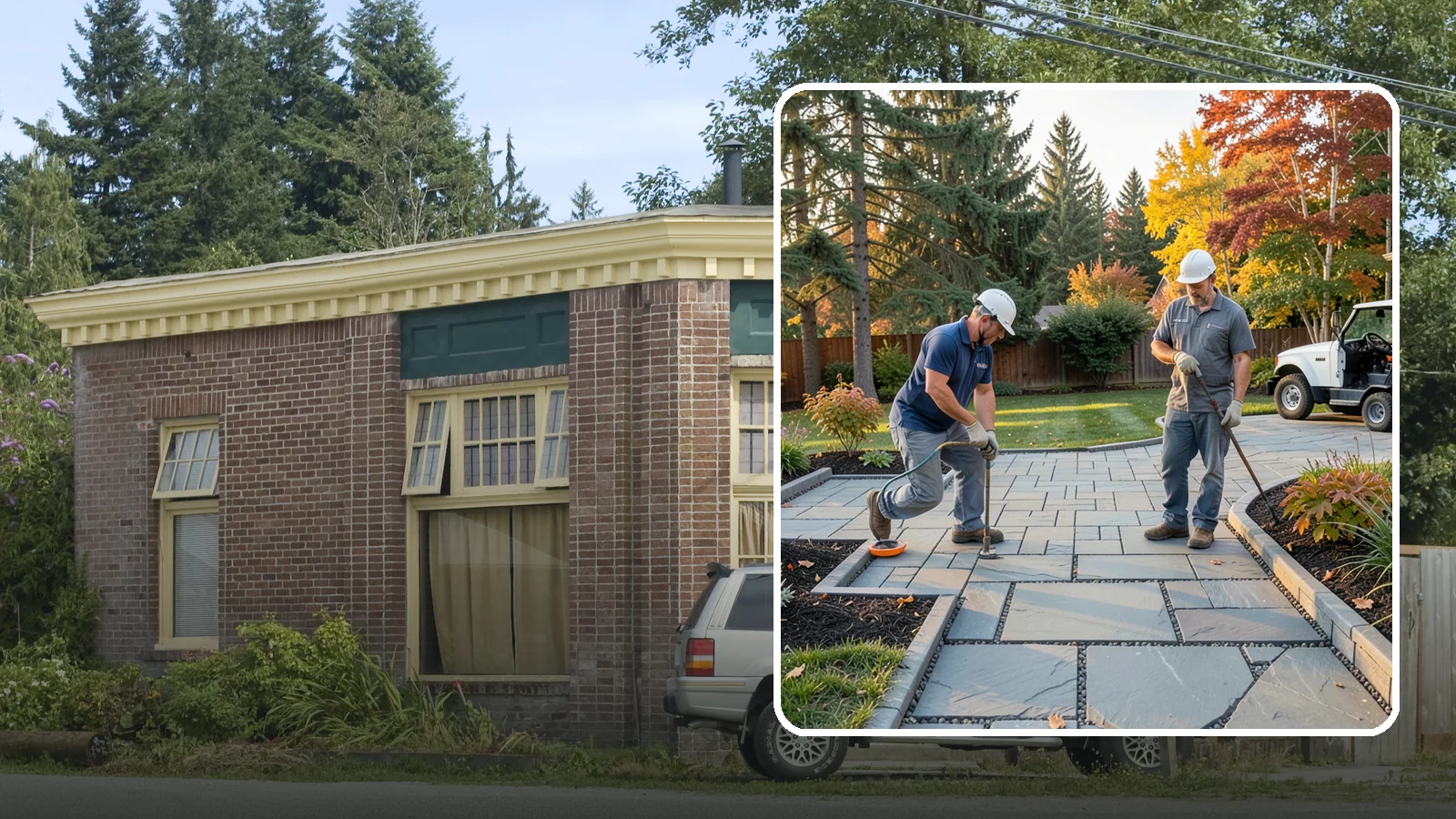 Permeable Paver Installation in Hamilton, Skagit County, WA - Permeable pavers with open-graded joints that let stormwater infiltrate on site, meeting Puget Sound drainage codes while...