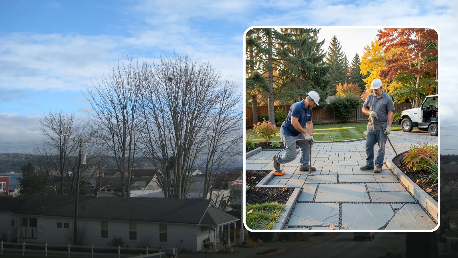Permeable Paver Installation in Langley, Island County, WA - Permeable pavers with open-graded joints that let stormwater infiltrate on site, meeting Puget Sound drainage codes while...