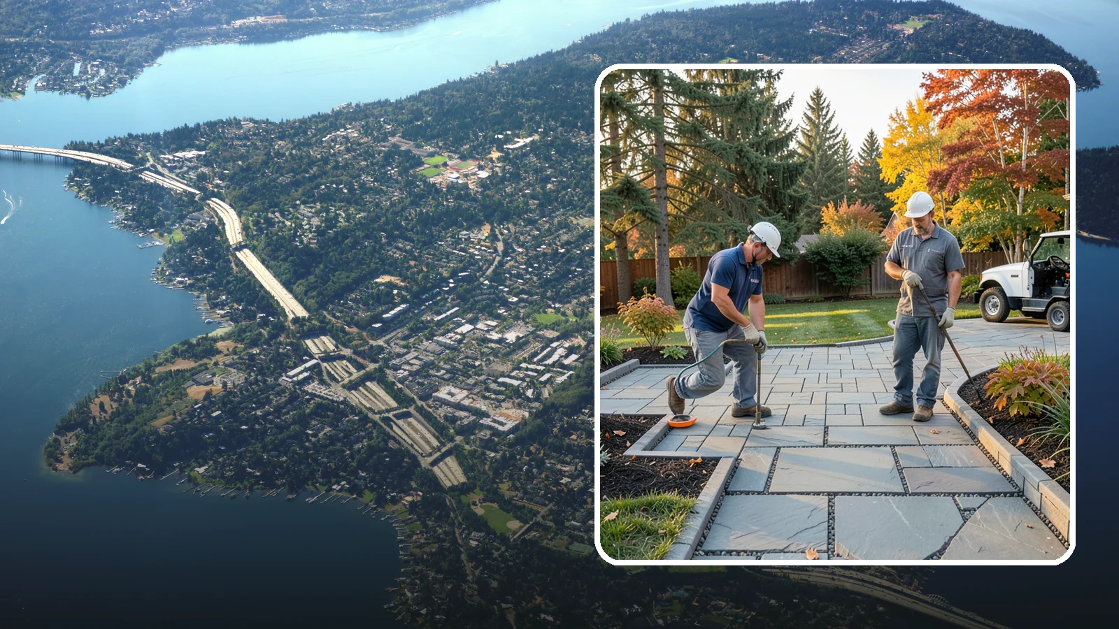 Permeable Paver Installation in Mercer Island, King County, WA - Permeable pavers with open-graded joints that let stormwater infiltrate on site, meeting Puget Sound drainage codes while...