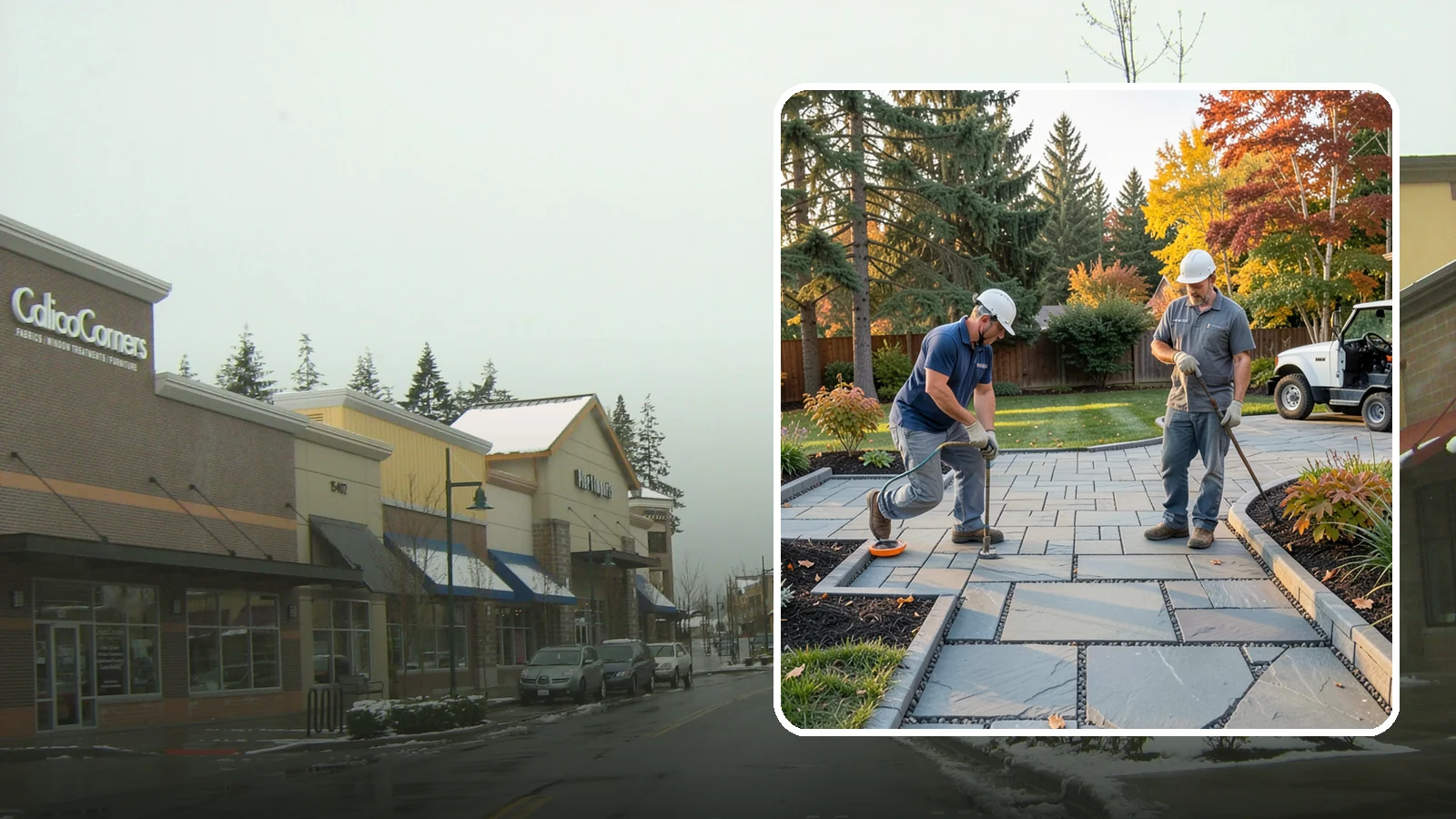 Permeable Paver Installation in Mill Creek, Snohomish County, WA - Permeable pavers with open-graded joints that let stormwater infiltrate on site, meeting Puget Sound drainage codes while...