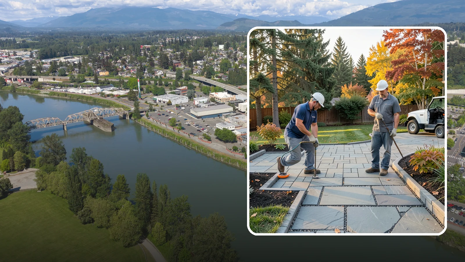 Permeable Paver Installation in Mount Vernon, Skagit County, WA - Permeable pavers with open-graded joints that let stormwater infiltrate on site, meeting Puget Sound drainage codes while...