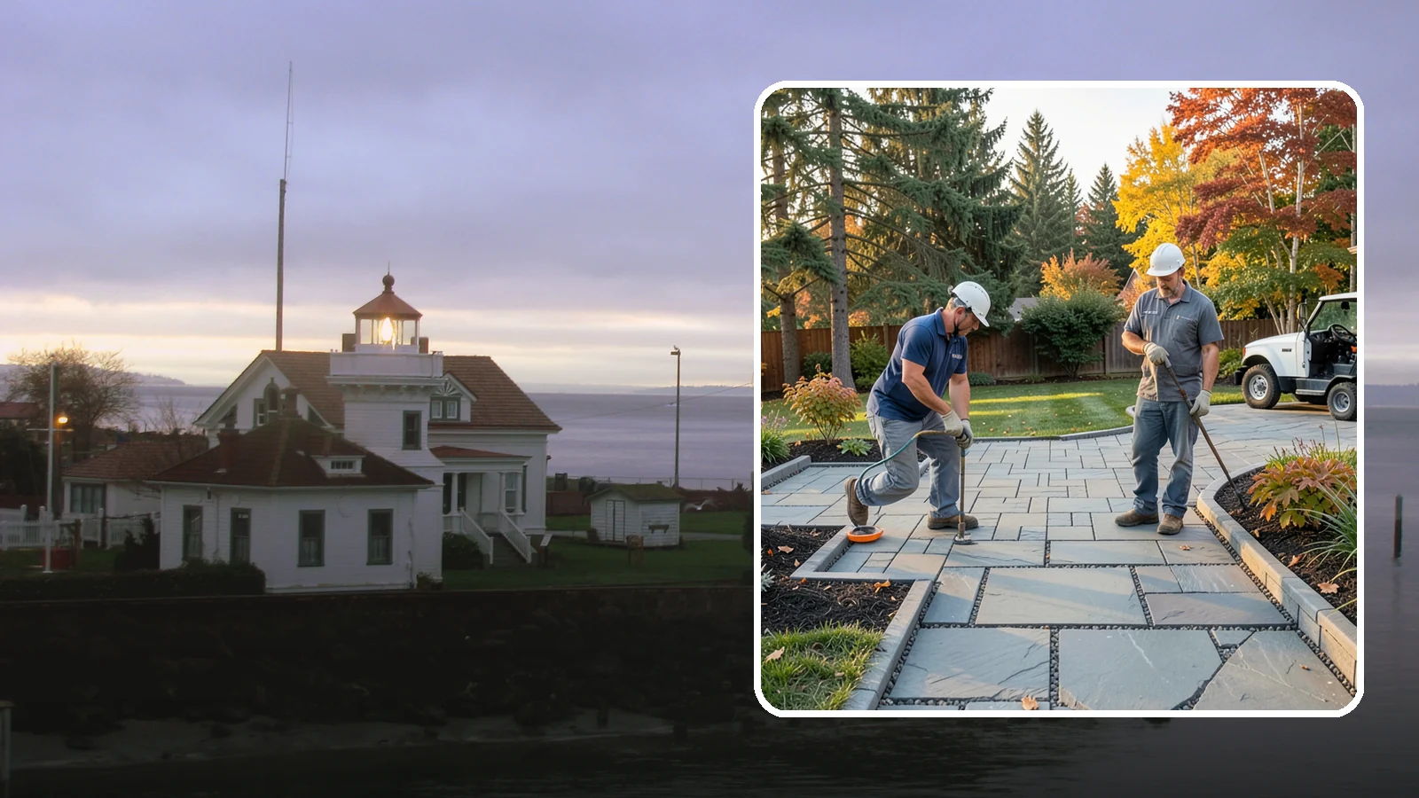 Permeable Paver Installation in Mukilteo, Snohomish County, WA - Permeable pavers with open-graded joints that let stormwater infiltrate on site, meeting Puget Sound drainage codes while...