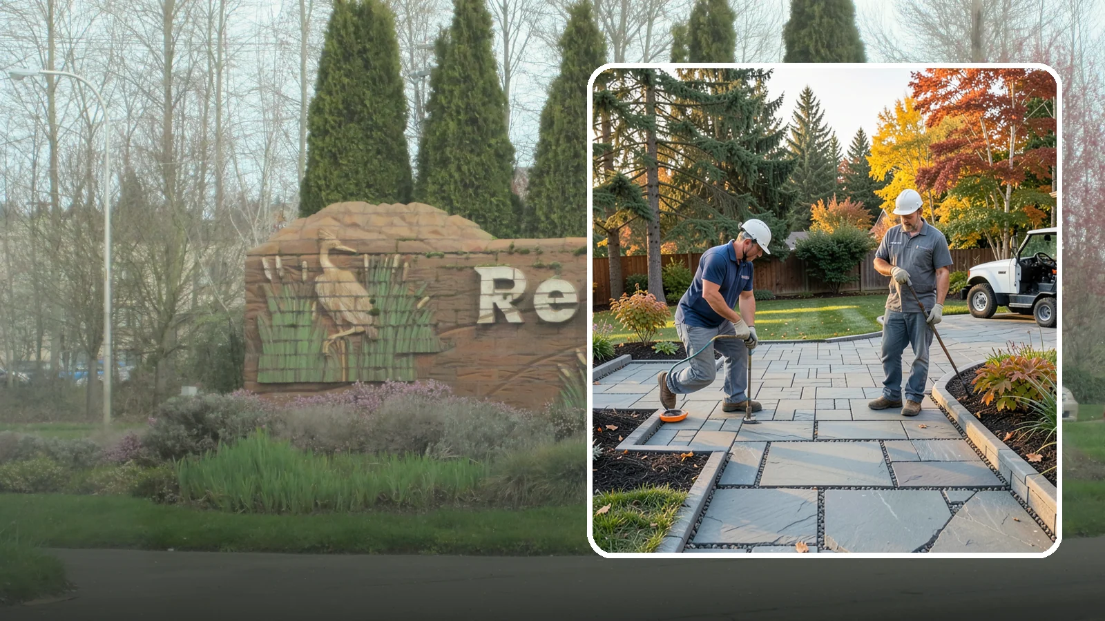 Permeable Paver Installation in Renton, King County, WA - Permeable pavers with open-graded joints that let stormwater infiltrate on site, meeting Puget Sound drainage codes while...