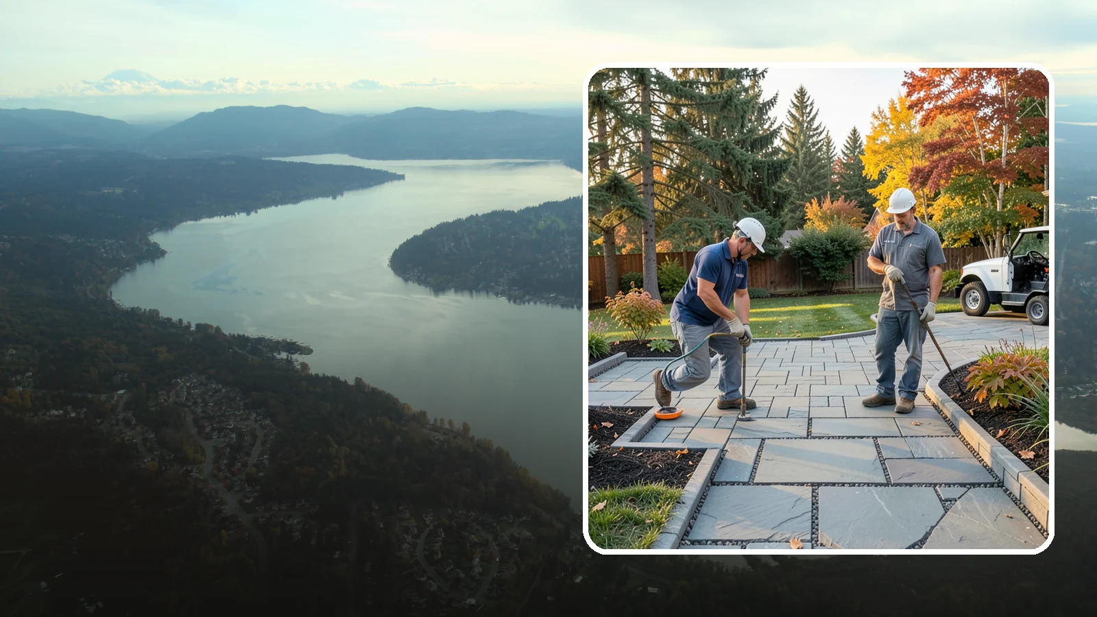 Permeable Paver Installation in Sammamish, King County, WA - Permeable pavers with open-graded joints that let stormwater infiltrate on site, meeting Puget Sound drainage codes while...