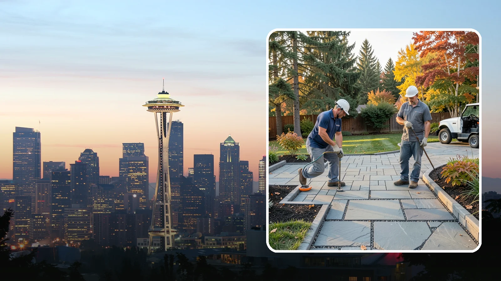 Permeable Paver Installation in Seattle, King County, WA - Permeable pavers with open-graded joints that let stormwater infiltrate on site, meeting Puget Sound drainage codes while...