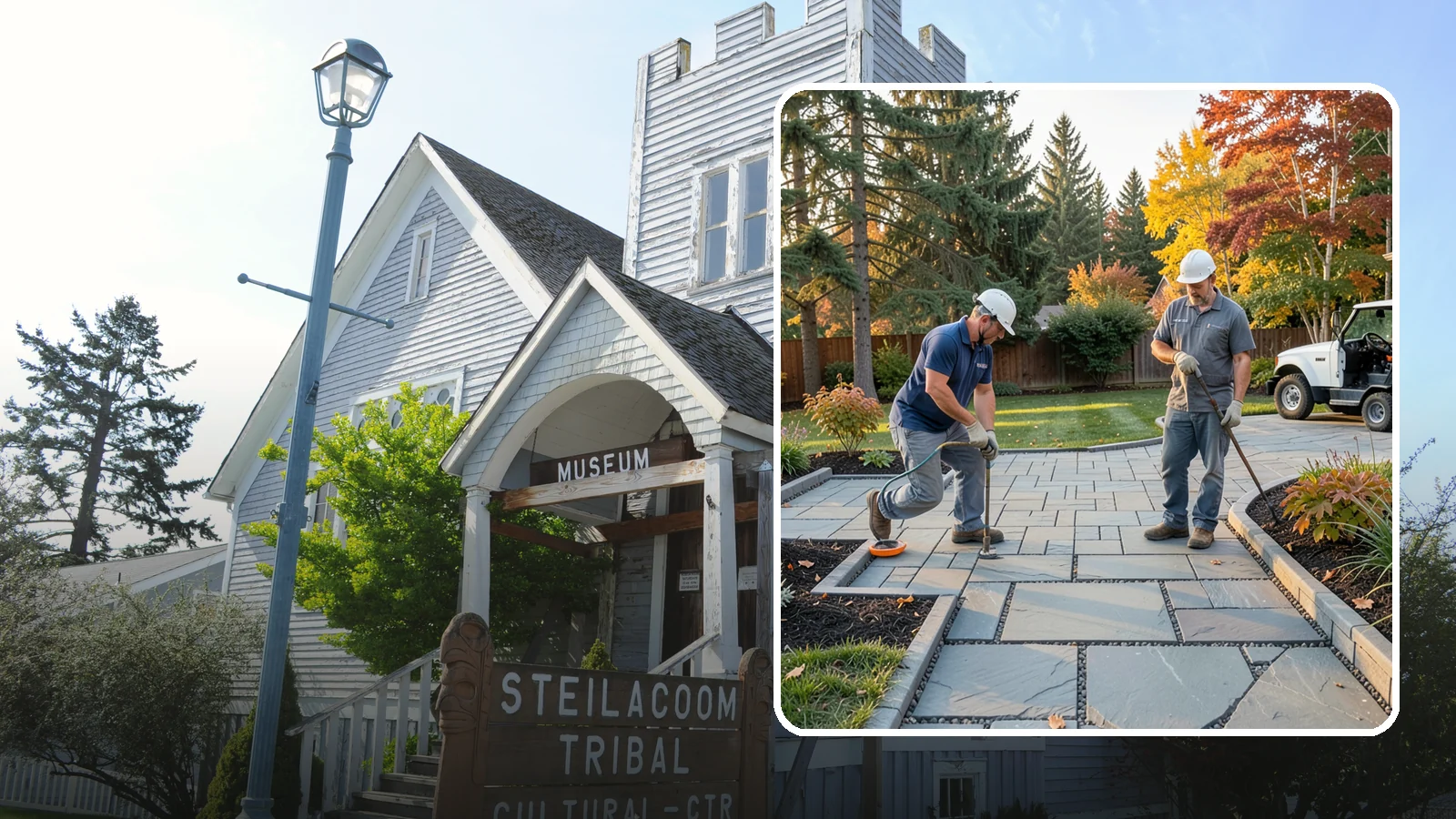 Permeable Paver Installation in Steilacoom, Pierce County, WA - Permeable pavers with open-graded joints that let stormwater infiltrate on site, meeting Puget Sound drainage codes while...