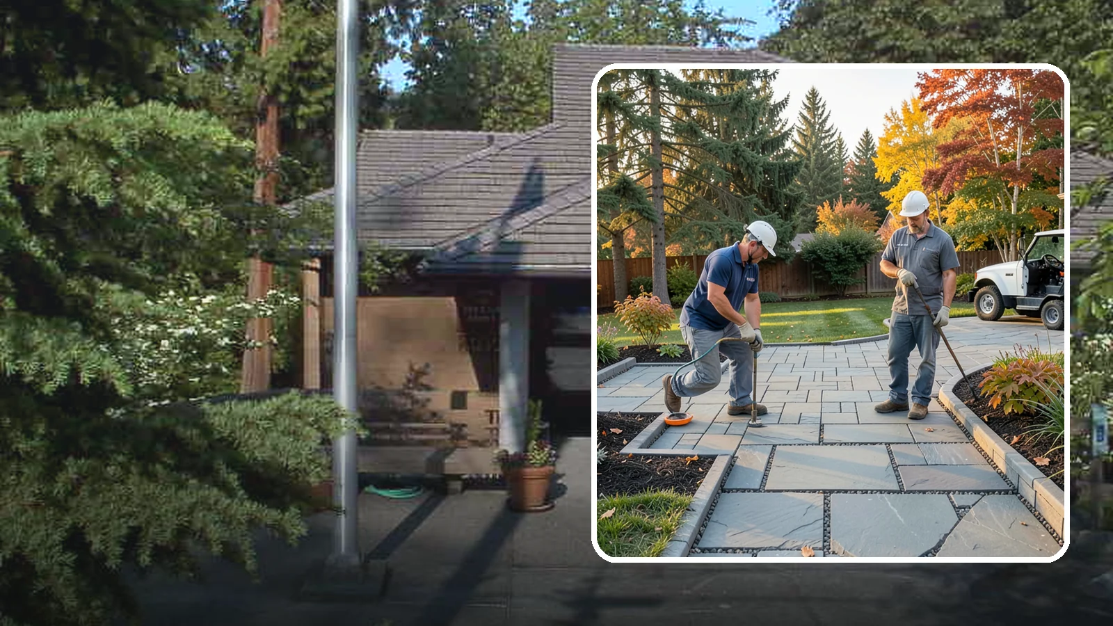 Permeable Paver Installation in Yarrow Point, King County, WA - Permeable pavers with open-graded joints that let stormwater infiltrate on site, meeting Puget Sound drainage codes while...