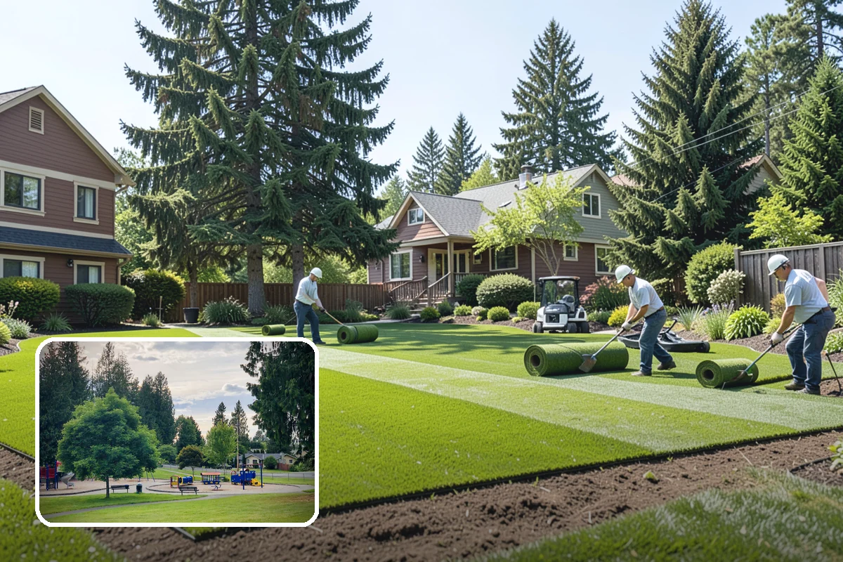 Pet Turf Installation in Bonney Lake, Pierce County, WA - Mud-free area for dogs year-round
