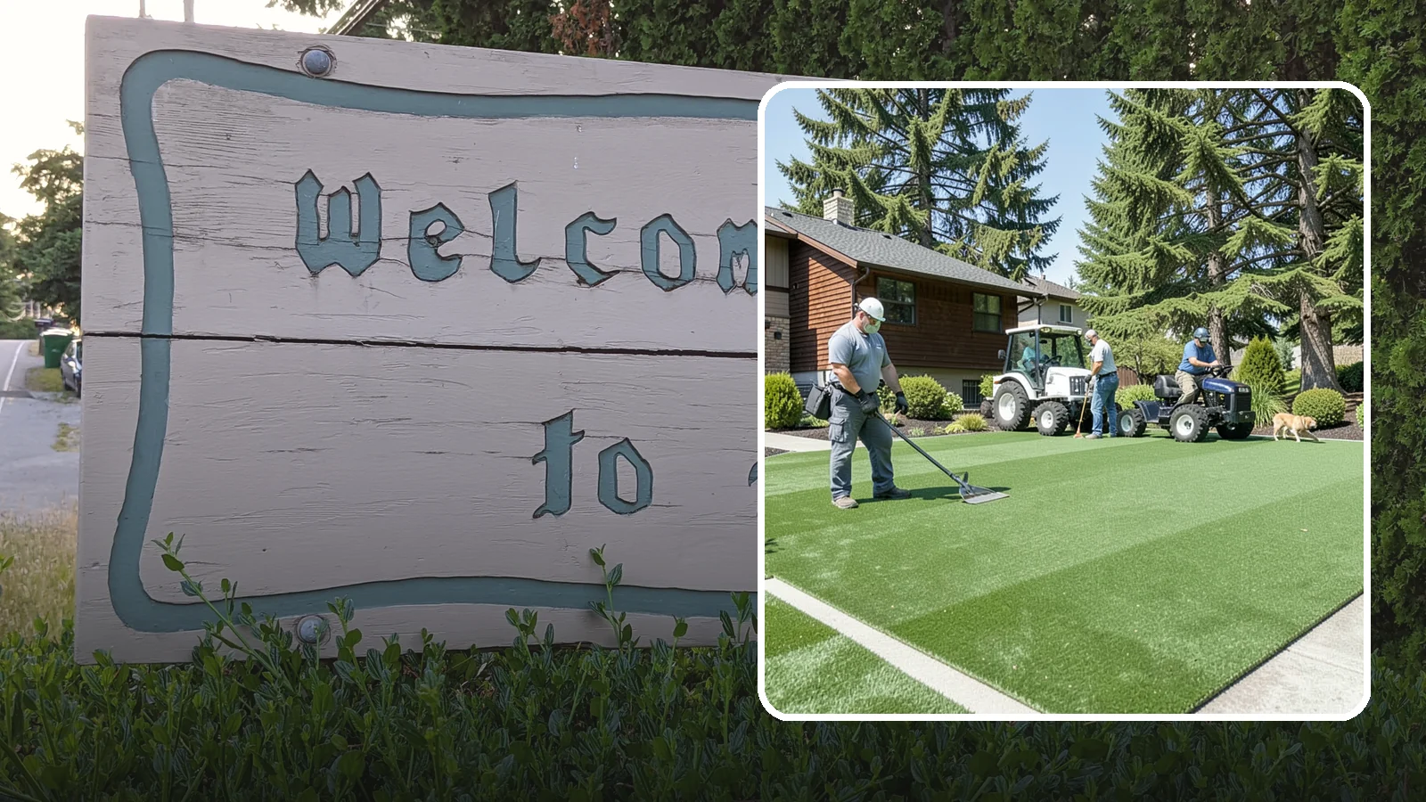 Pet Turf Installation in Brier, Snohomish County, WA - Durable, drainable pet turf that gives dogs a clean, mud-free area that is easy to keep sanitary.