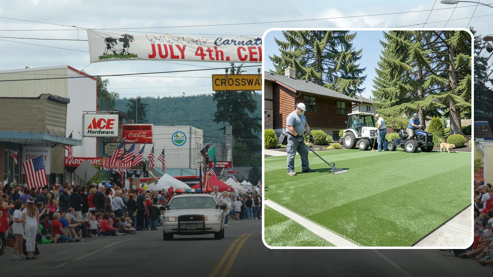 Pet Turf Installation in Carnation, King County, WA - Durable, drainable pet turf that gives dogs a clean, mud-free area that is easy to keep sanitary.