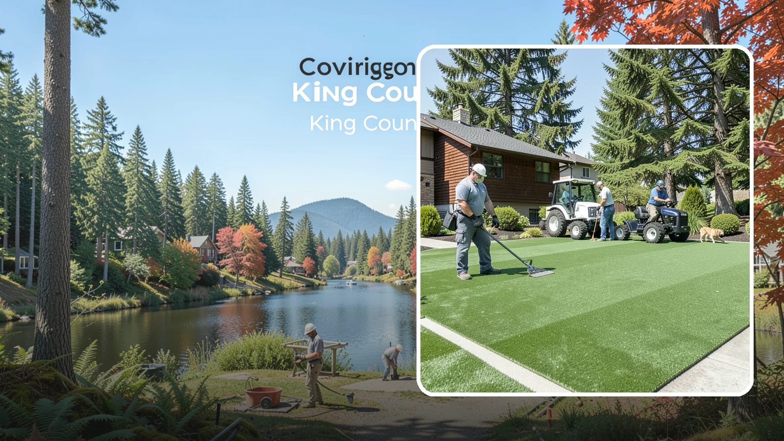Pet Turf Installation in Covington, King County, WA - Durable, drainable pet turf that gives dogs a clean, mud-free area that is easy to keep sanitary.