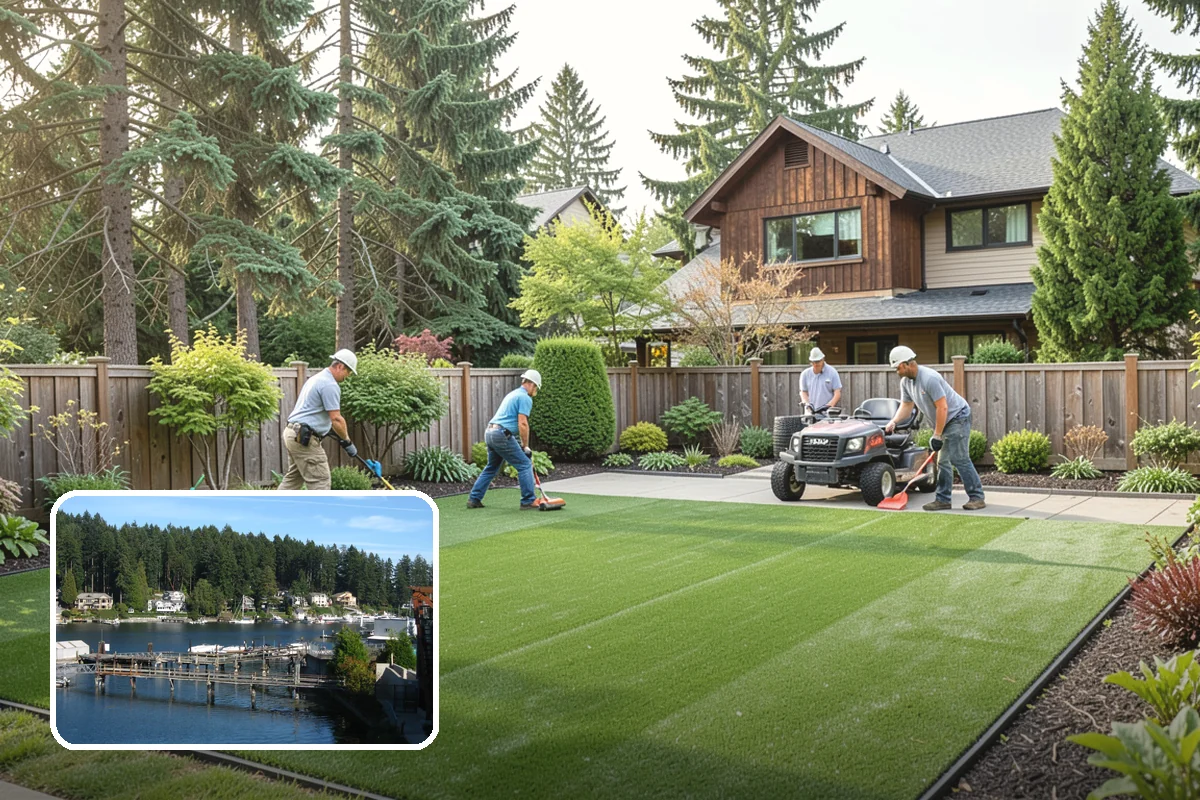 Pet Turf Installation in Gig Harbor, Pierce County, WA - Mud-free area for dogs year-round